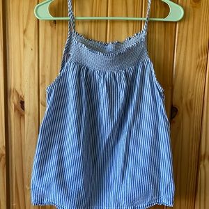 Blue and White Striped Tank